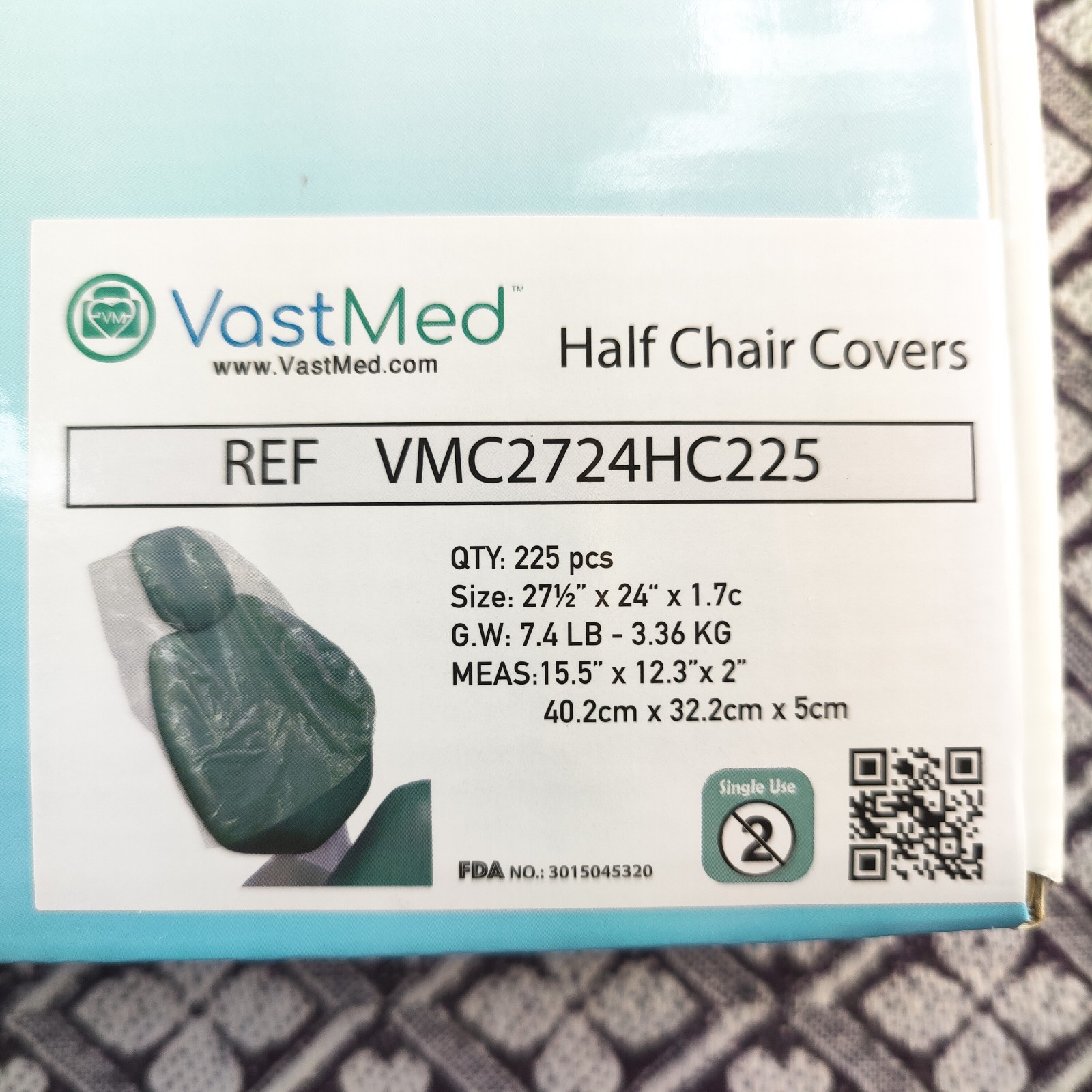 225 pc Dental Half Chair Covers Disposable Sleeves FDA #3015045320 – 27.5″ x 24″