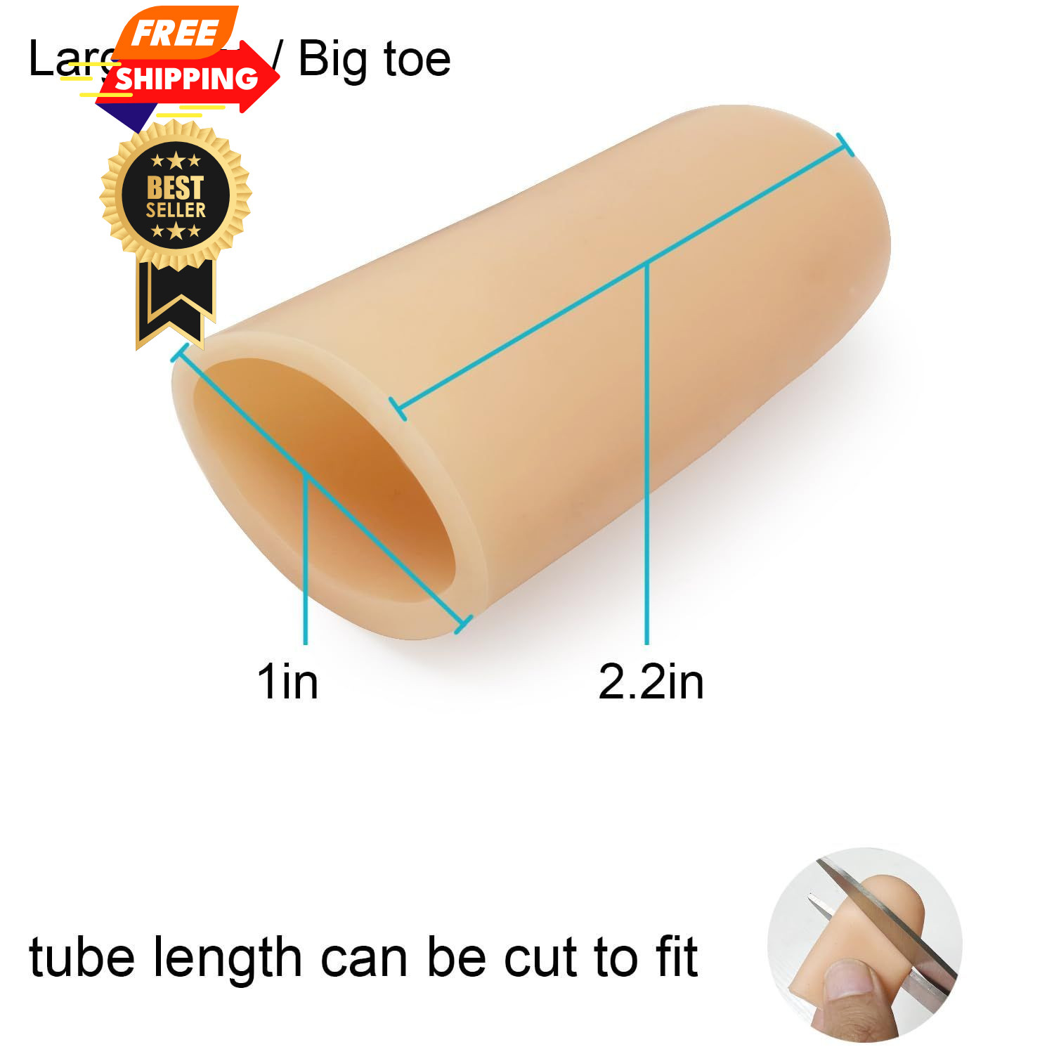 8 Pack Silicone Big Toe Protectors Women & Men (Toe Caps Beige-8 Pcs（large）