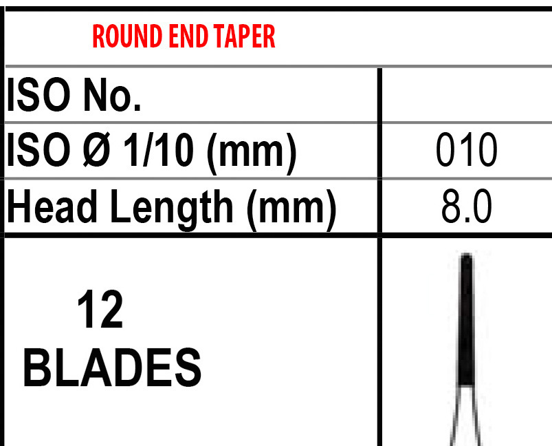 100/10 Burs 12 BLADE TRIMMING & FINISHING CARBIDE 7642 Made in USA Best Quality
