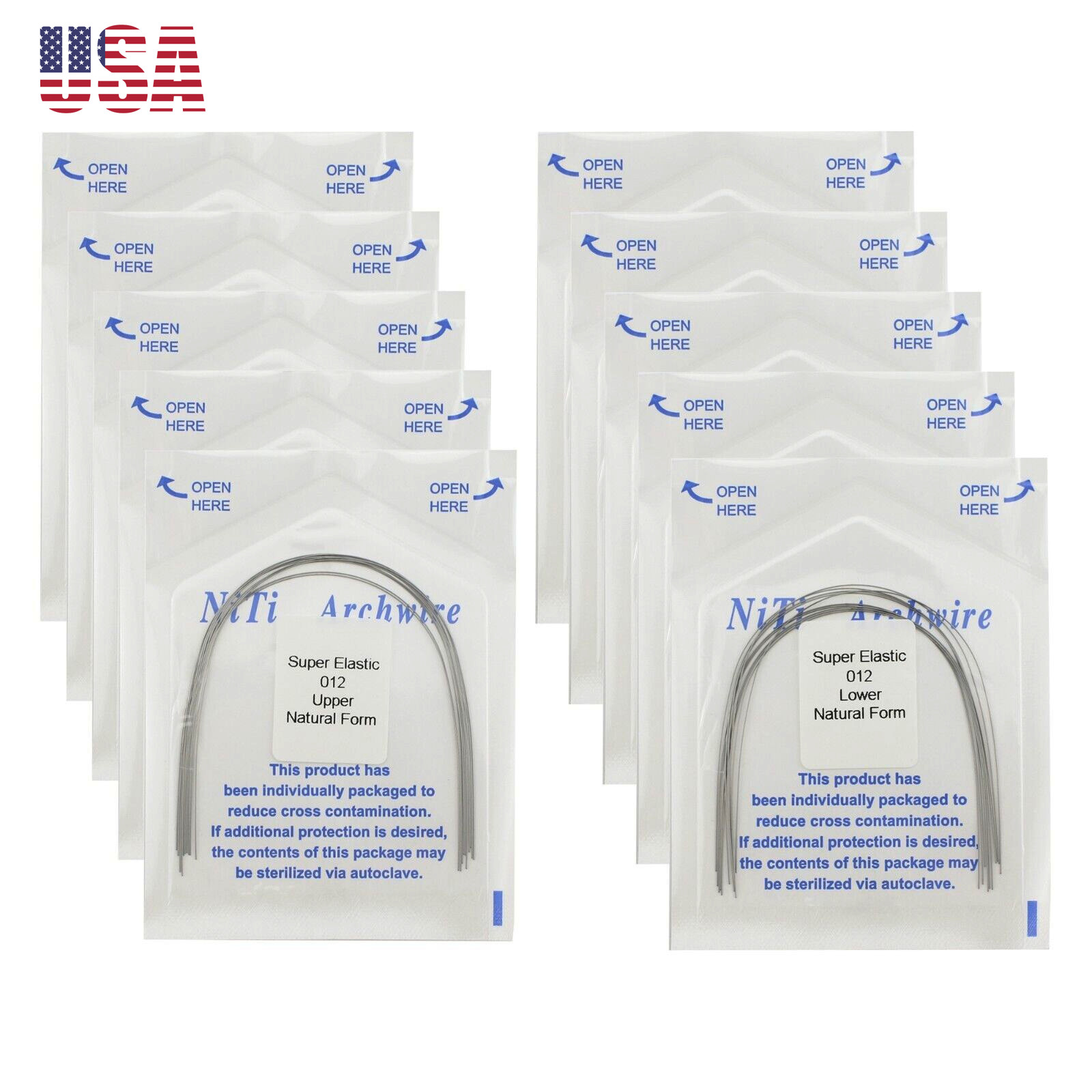 Dental Orthodontic Arch Wire Ligature Ties Niti Natural Brackets Rubber Bands