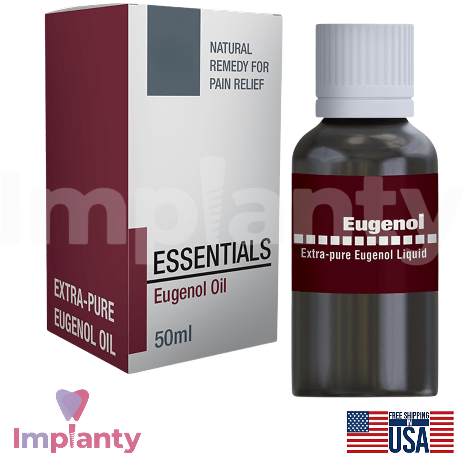 Extra Pure EugenoI Oil Liquid 50ml With Dropper Dental Relief Prep Solution