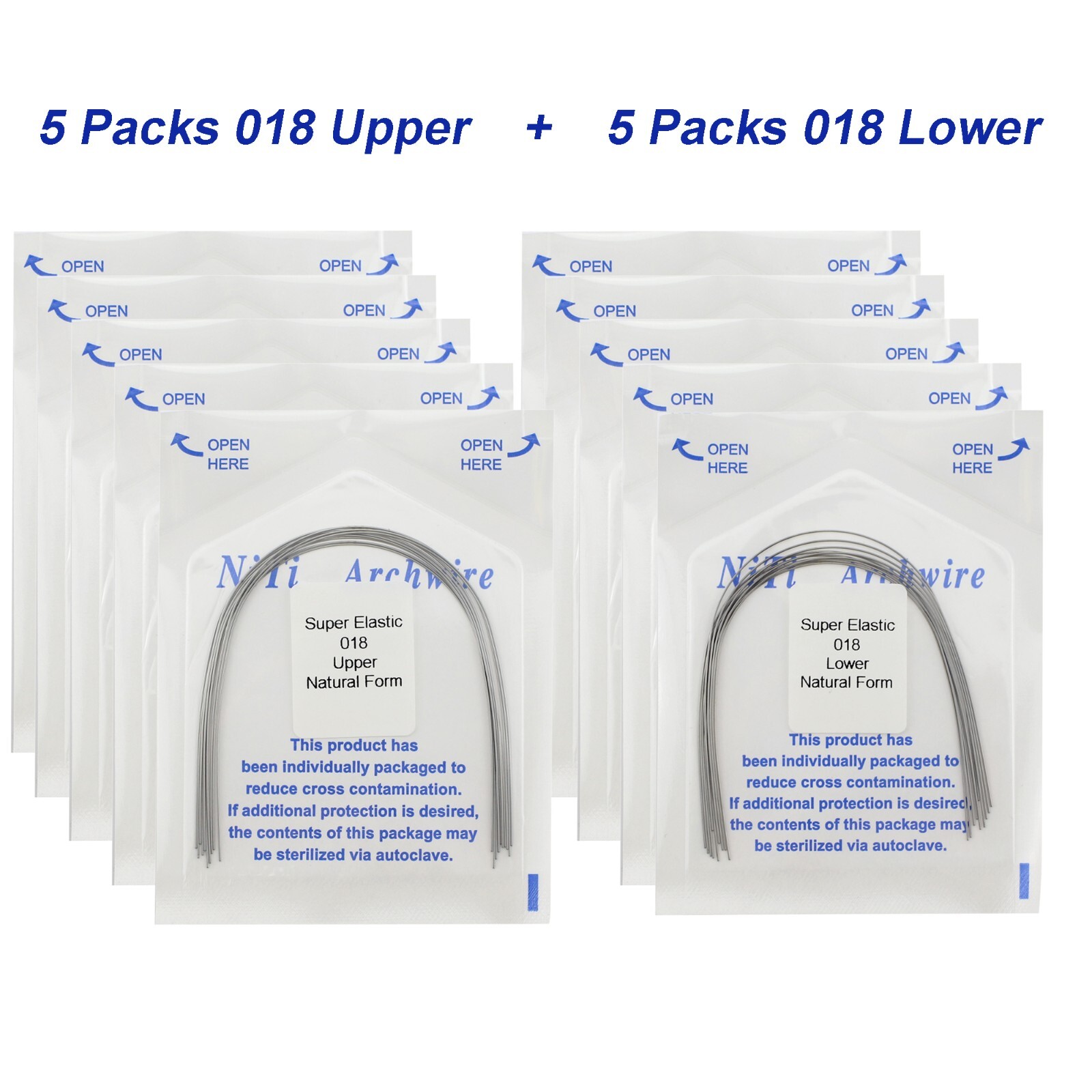 100PCS Dental Orthodontic Arch Wire Niti Natural Form Round Rectangular 16×22 14
