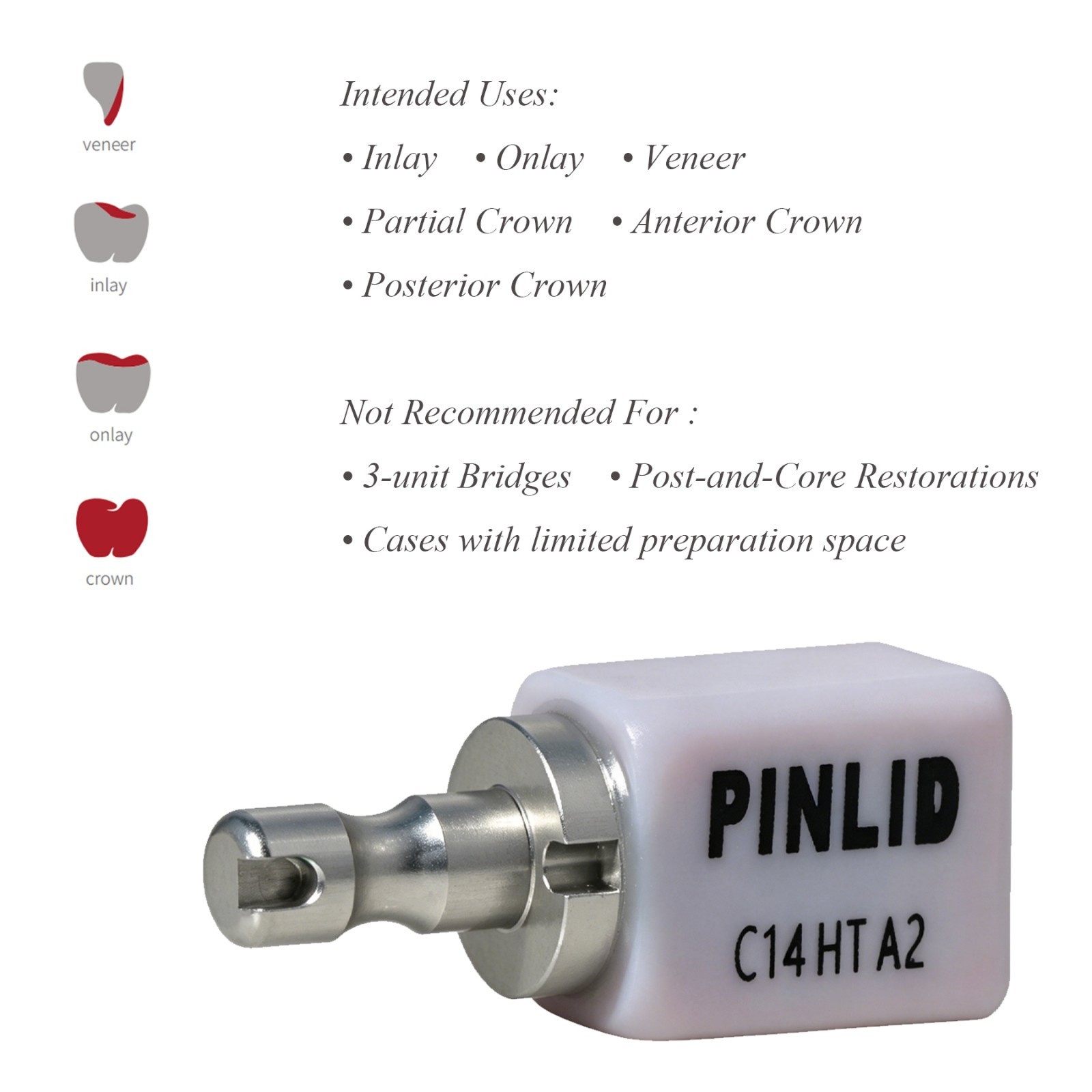 C14 HT 5Pcs/Box Dental Ceramic Lithium Disilicate Blocks Emax CAD/CAM For CEREC
