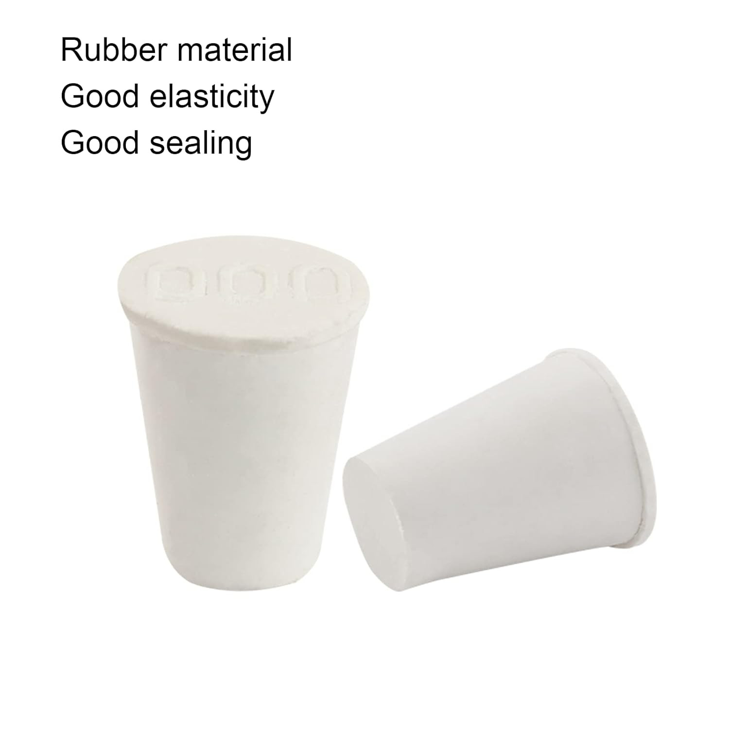 10 Pcs Tapered Rubber Stopper Plug 000# Solid Rubber Stoppers for Lab Tube(White