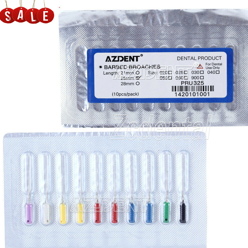 Dental Endo Barbed Broaches Stainless Steel Root Canal Files 25mm 020#-900#
