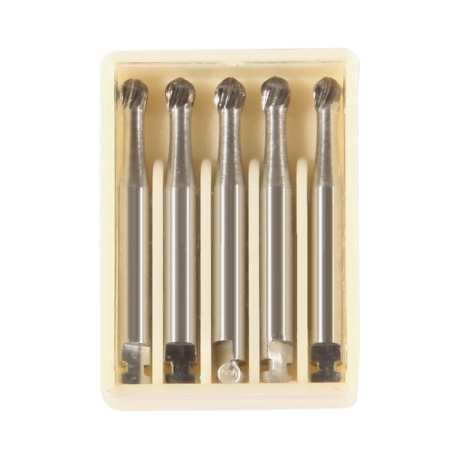 5Pcs/Box Dental Tungsten Steel Carbide Burs RA8 Round Low Speed Handpie Drills