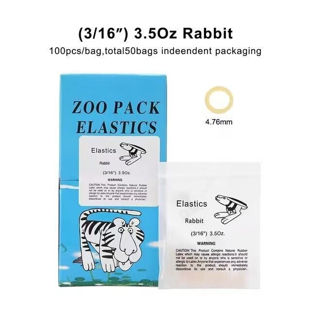 5000Pcs Dental Orthodontic Rubber Bands Elastics Latex Braces 15 Size for Choice