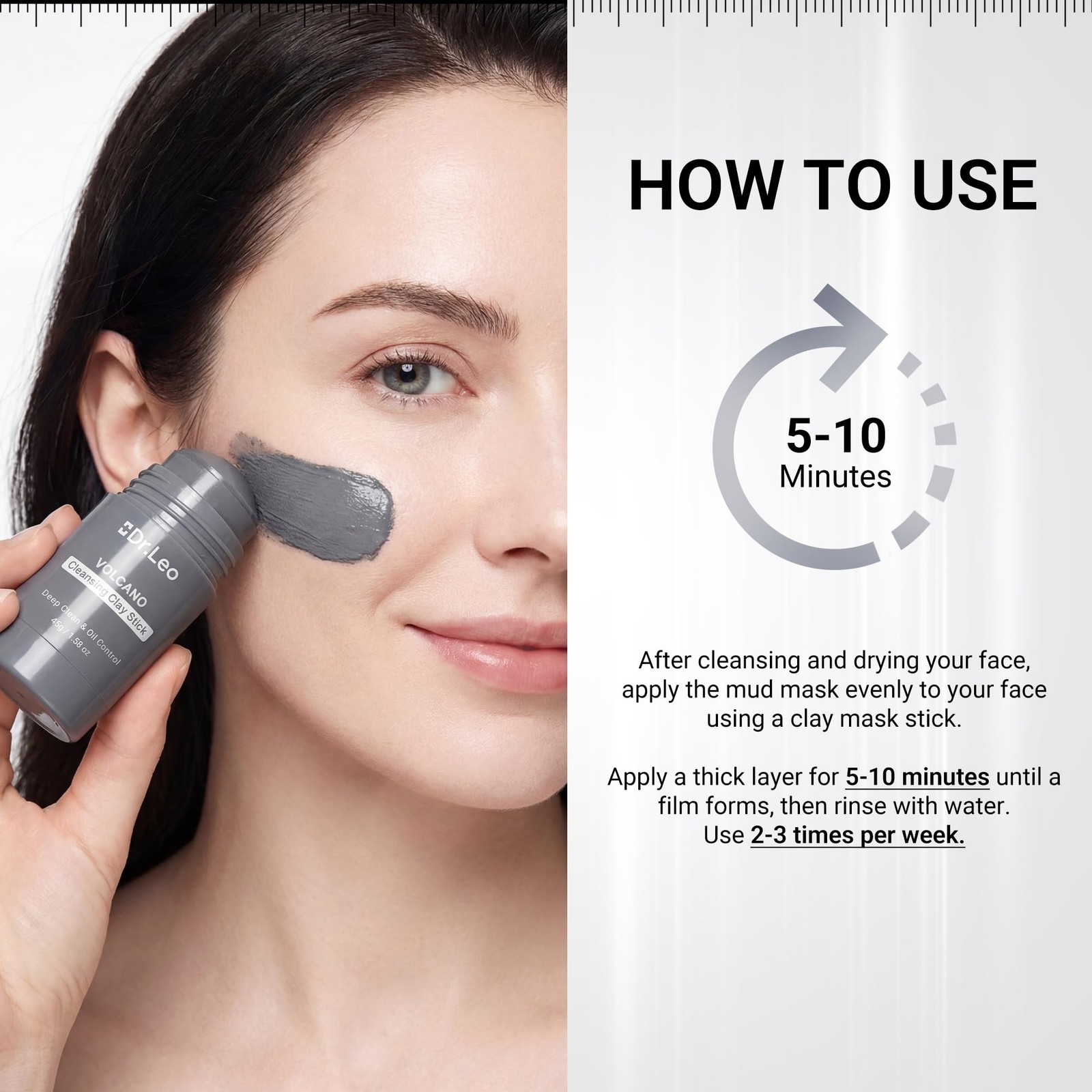 Dr.Leo Deep Pore Cleansing Blackhead Remover 1.58 Ounce (Pack of 1), Grey