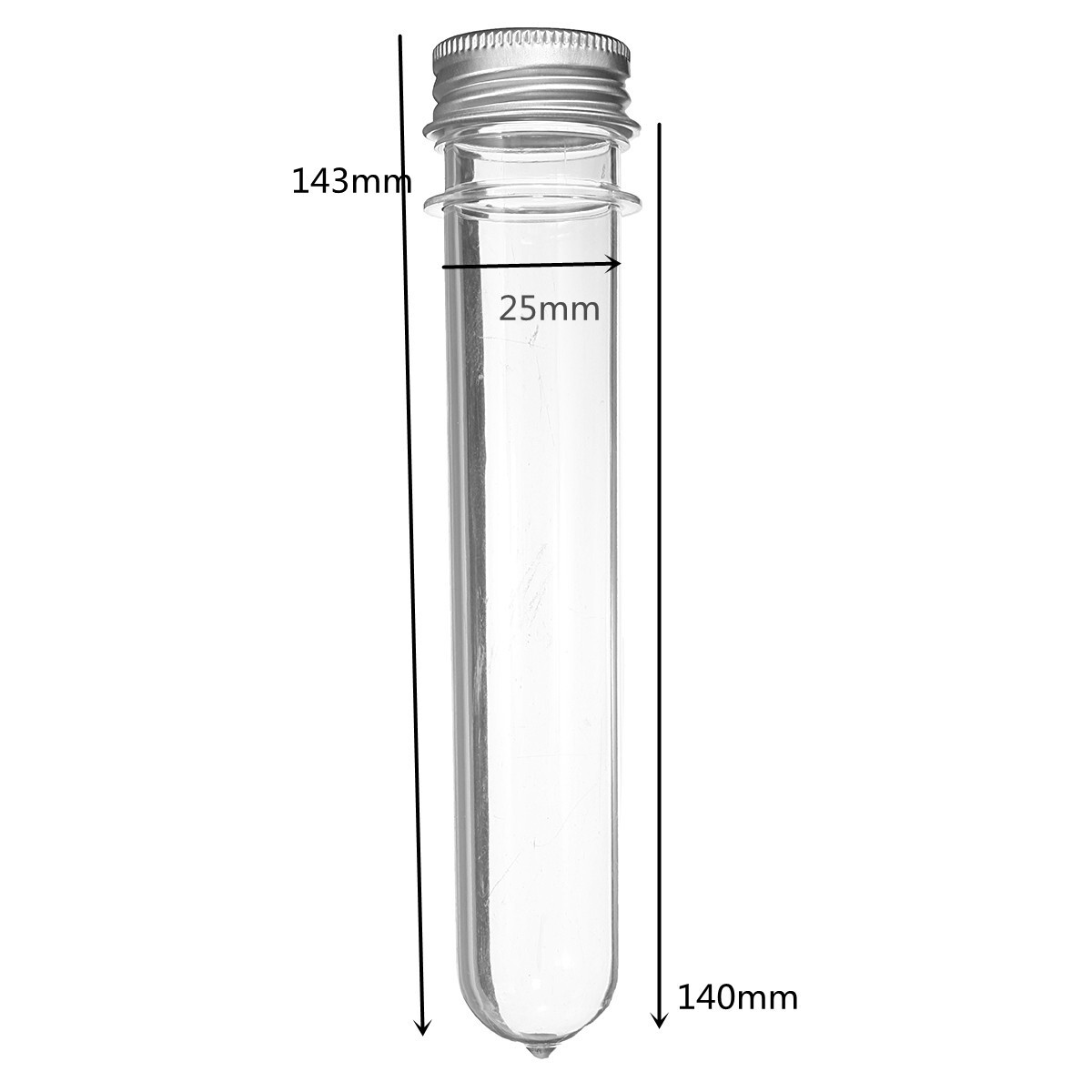 20 Pack 40ml Clear Plastic Test Tubes with Caps for Wedding Favor Storage Lab
