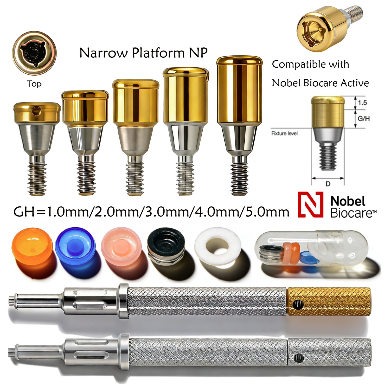 US For Nobel Active Biocare ZEST Locator Abutment Conical Connection NP/RP 1-5mm