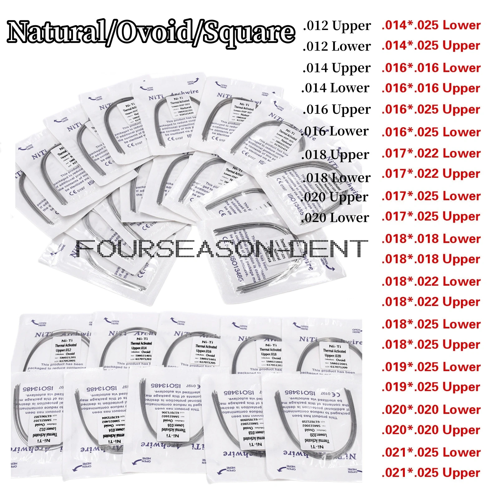 1-10 Pack Dental Orthodontic Niti Thermal Activated Round/Rectangular Arch Wire