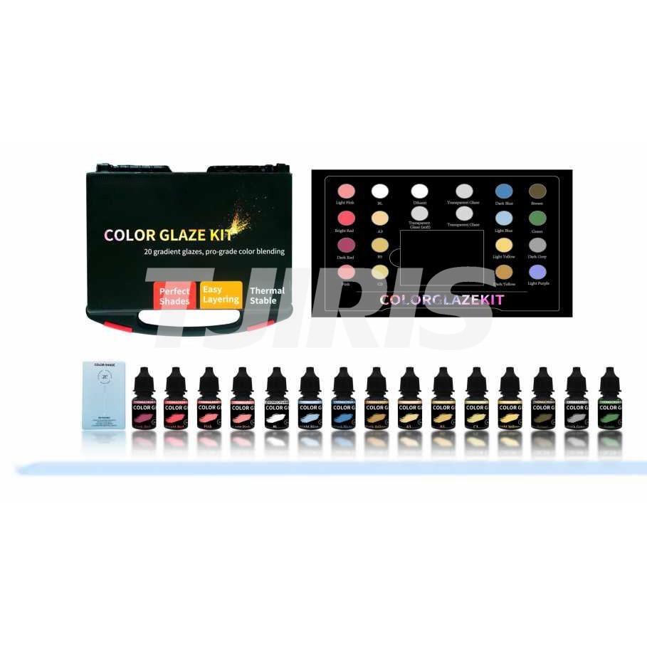 Dental UV Light Curing Stain Glaze Color Shade Kit for Composite and Acrylic