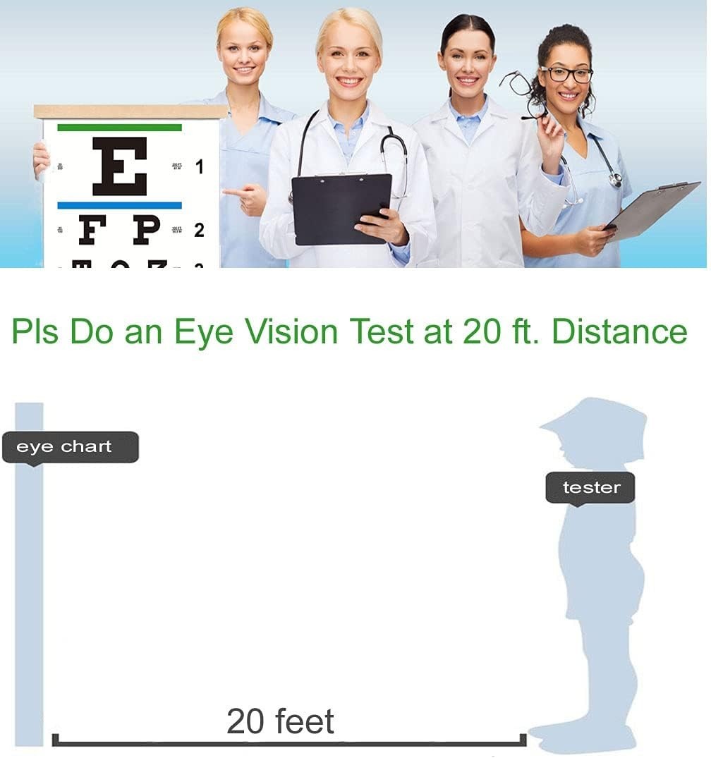 Snellen Eye Chart with Wooden Frame 22×11 Inch