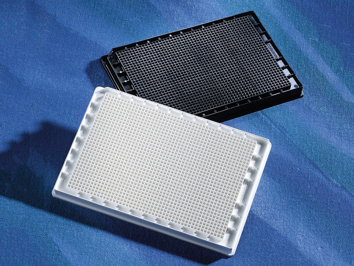 Corning 3725 Polystyrene Flat Bottom 1536 Well Solid White Microplate Case of 50