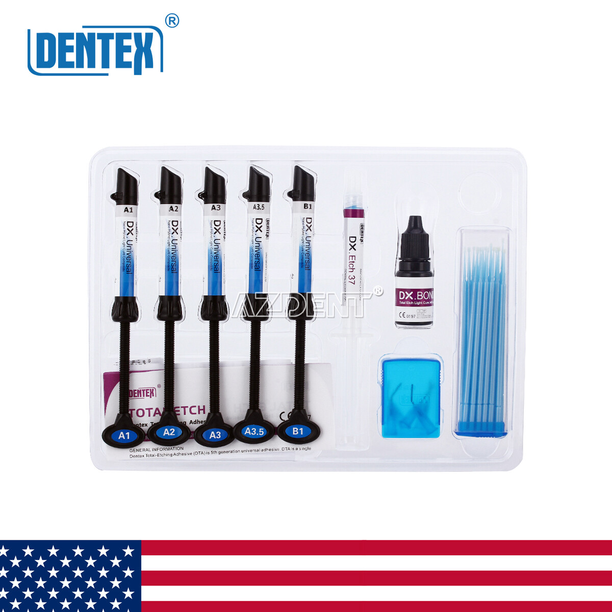 Dental Light Cure Composite Resin Etching Adhesive Kit/ LED Curing Light Lamp