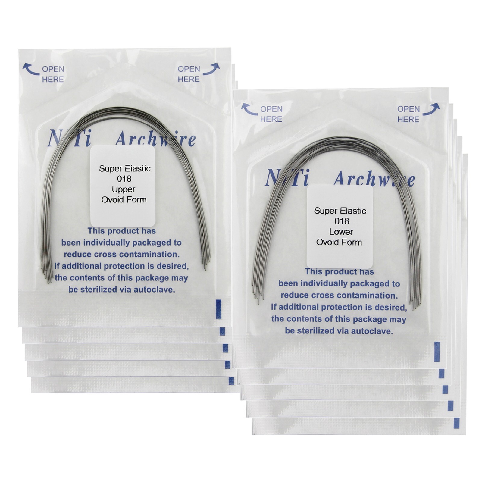 US 100PCS Orthodontic Niti Arch Wire Super Elactic Ovoid Form Round Rectangular
