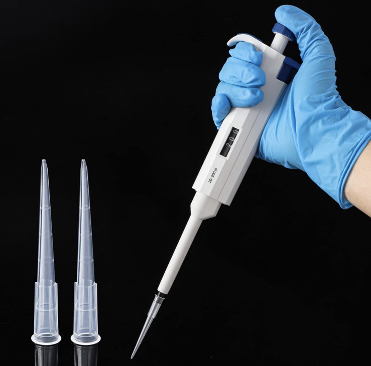 200 Clear Micro Pipette Tips 2-200 uL, thinner tip PLASTIC Fast Ship!