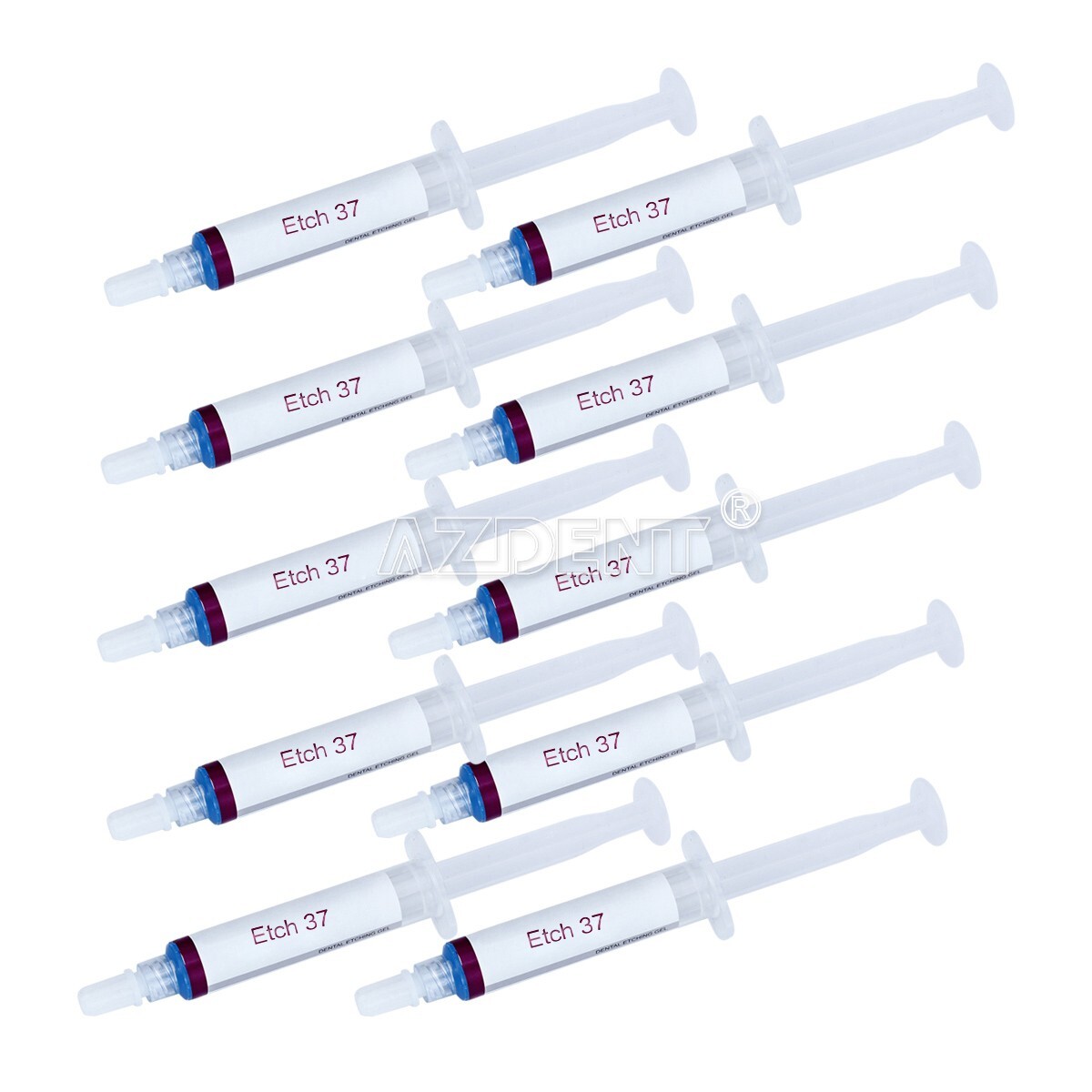10Pcs Dental 37% Gel de Grabador de Ácido Fosfóric Compuesto F Esmalte y dentina