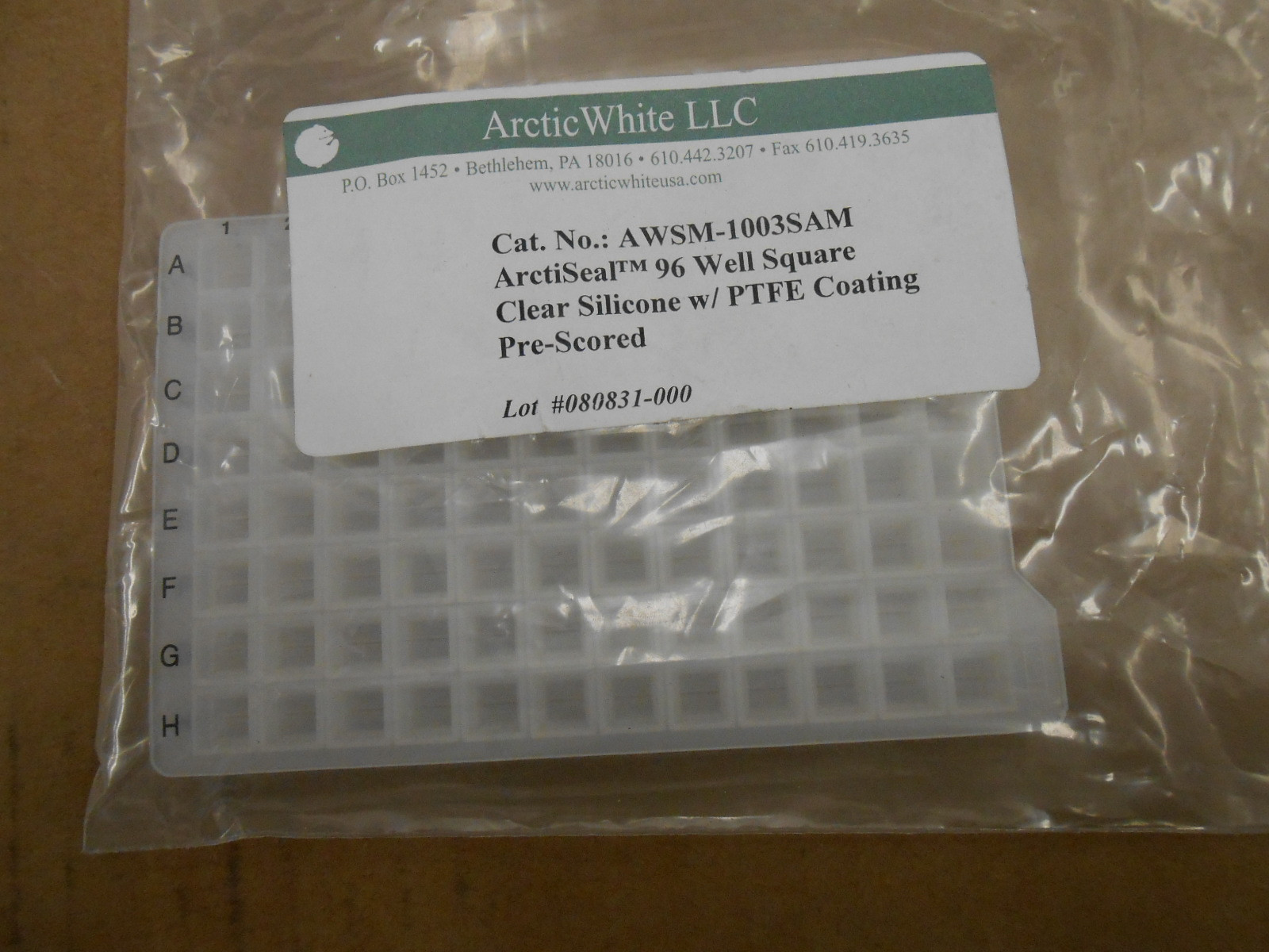 ARCTIC WHITE #AWSM-1003SAM ARCTISEAL 96-WELL SQUARE MAT W/PTFE COATING 3/PK
