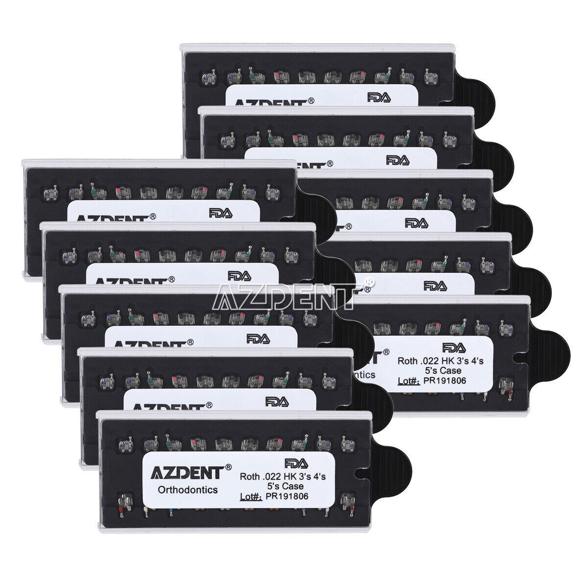 AZDENT Dental Orthodontic Monoblock MIM Bracket Braces Mini Roth/ MBT 018/ 022