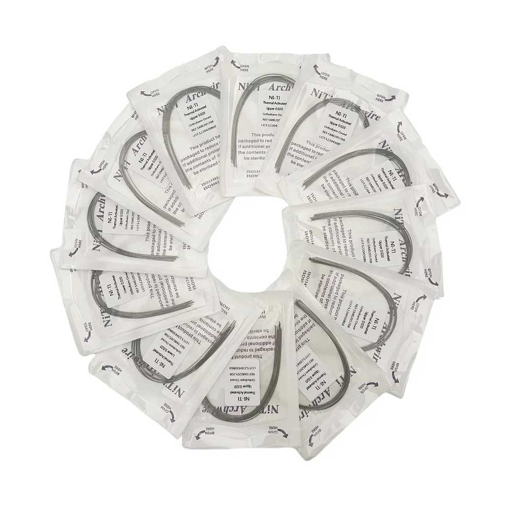 Dental Orthodontic Heat Thermal Activated NITI Arch Wires Ovoid Round