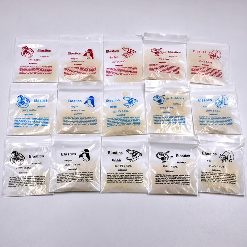 Dental Orthodontic Rubber Bands Ortho Elastics Latex Braces 15 Sizes for Choice