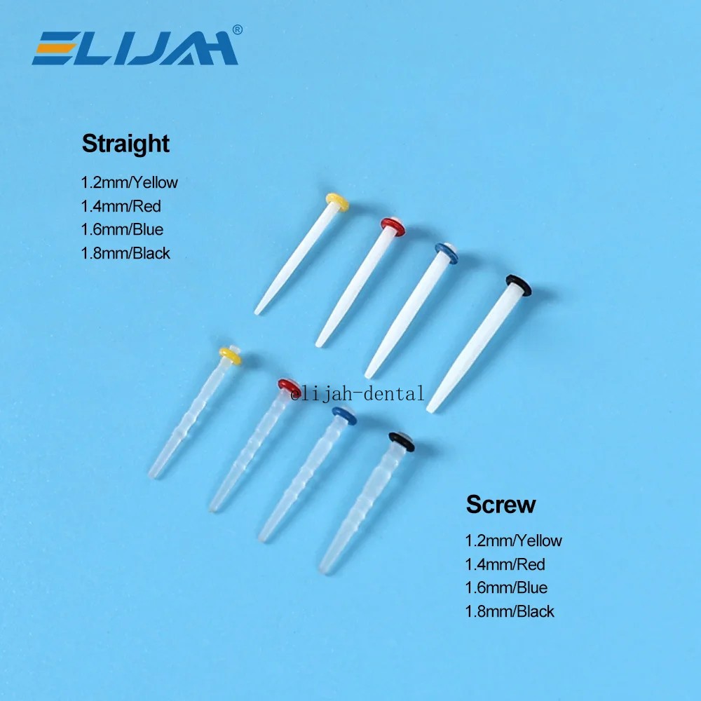 200Pcs/Box Dental Fiber Post Kits Screw/Straight Post Quartz Glass Thread Pile