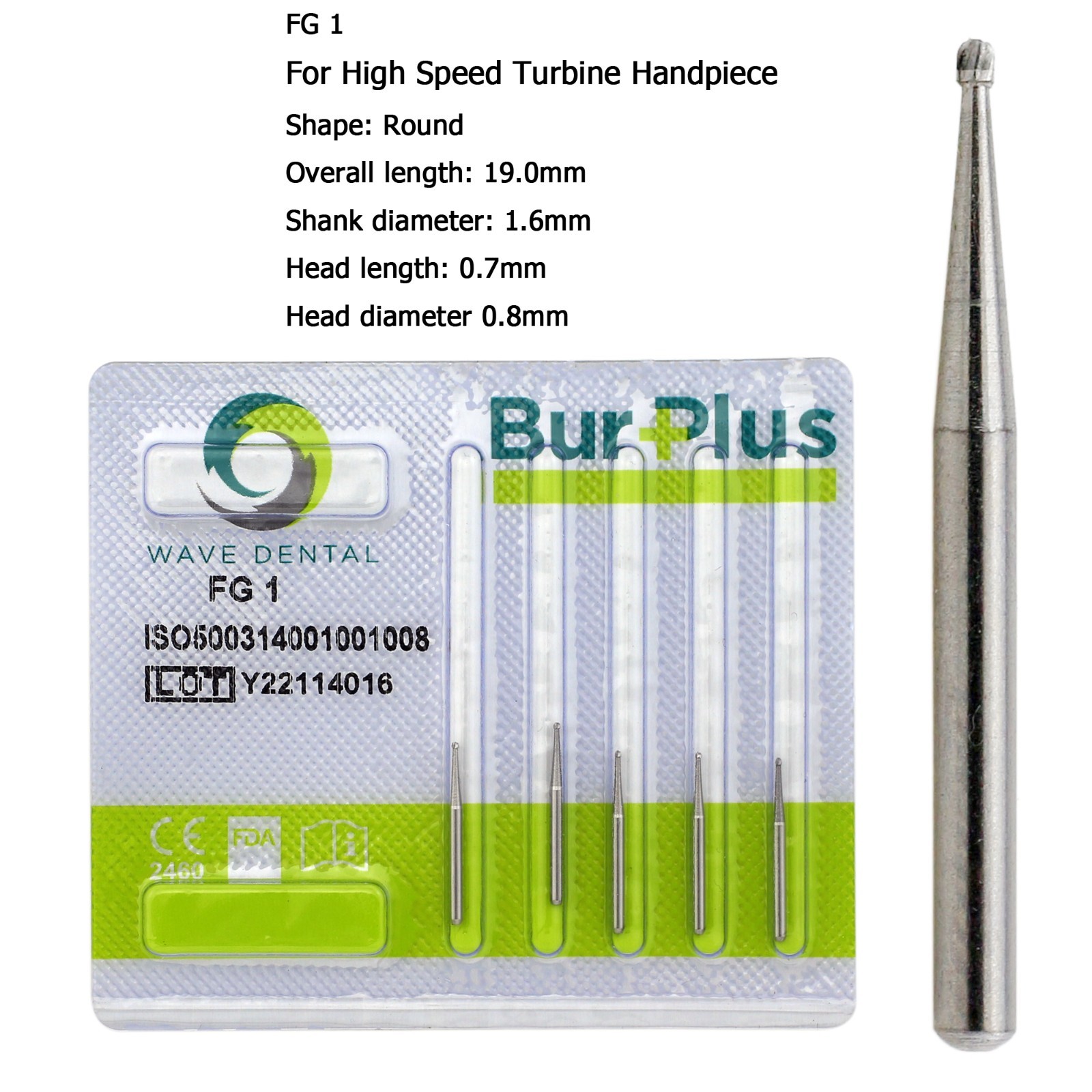 Wave Dental Carbide Burs Round Bur FG 330 1/4 2 6 8 557 High Speed Friction Grip