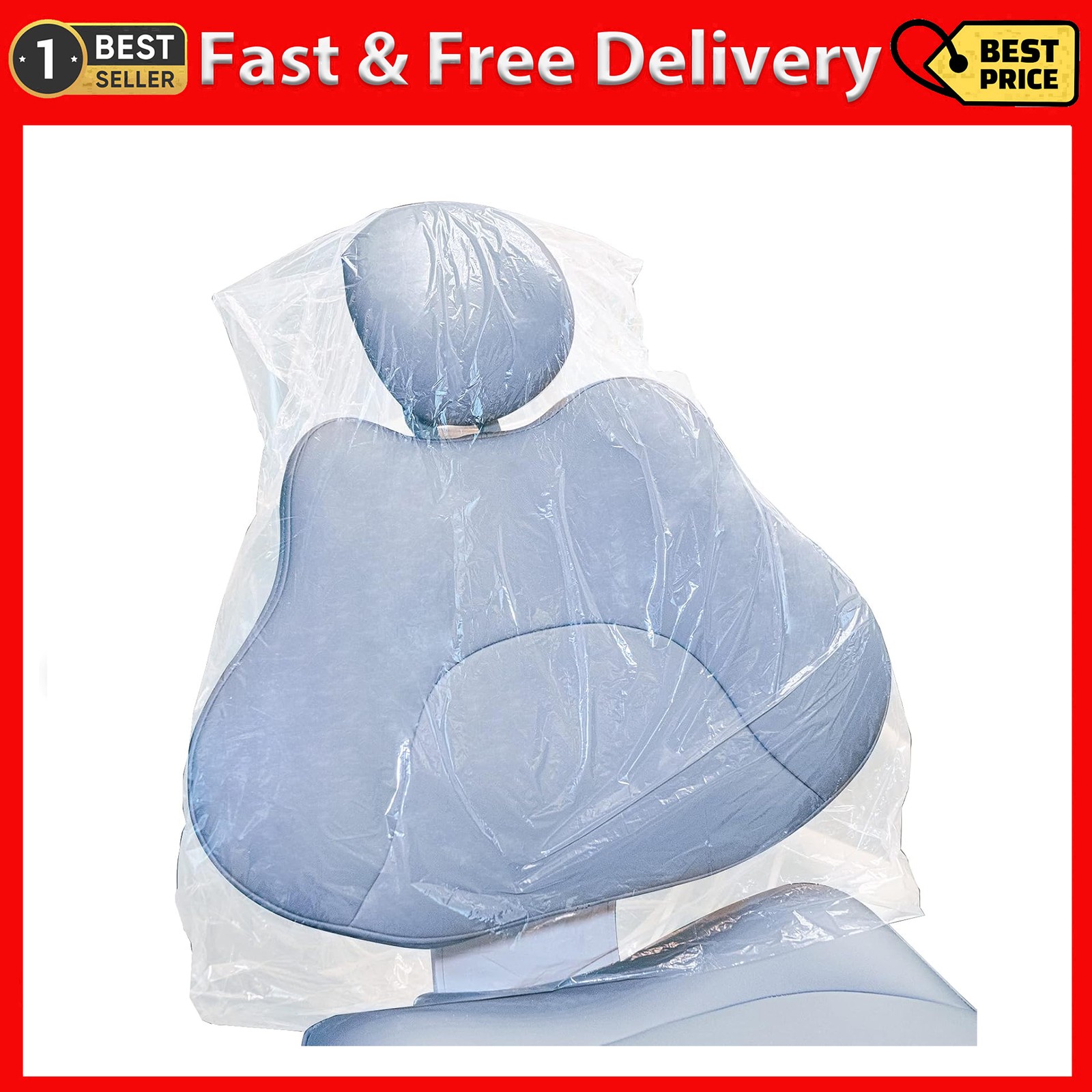 JMU 200Pcs Dental Half Chair Cover, 32″ x 32″ Disposable Clear Plastic Sleeve…