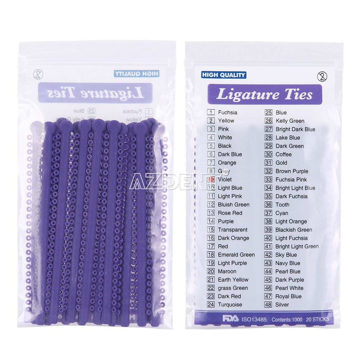 1000Pcs/Pack AZDENT Dental Orthodontic Ligature Ties Braces Elastic Rubber Bands