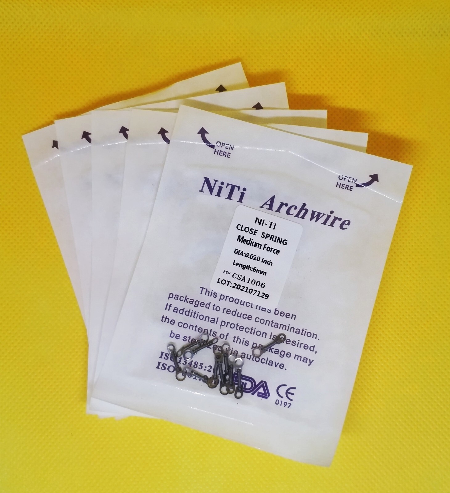 50Packs Dental Orthodontic Close Spring NiTi Alloy 0.010/012*6/9/12 mm Medium