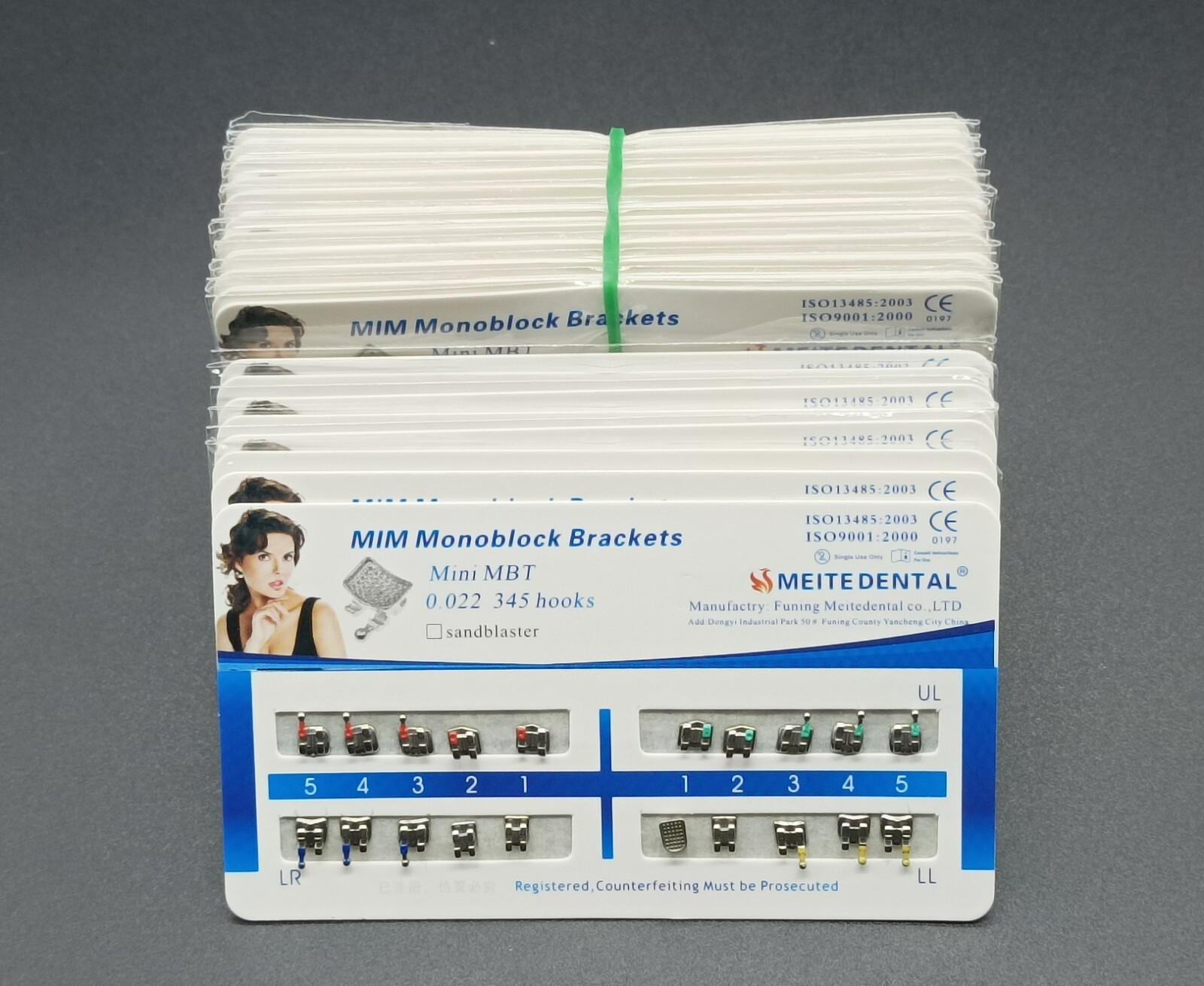 10Set Dental Orthodontic MIM Monoblock Brackets Mini Roth/MBT 022 Slot 345 hooks