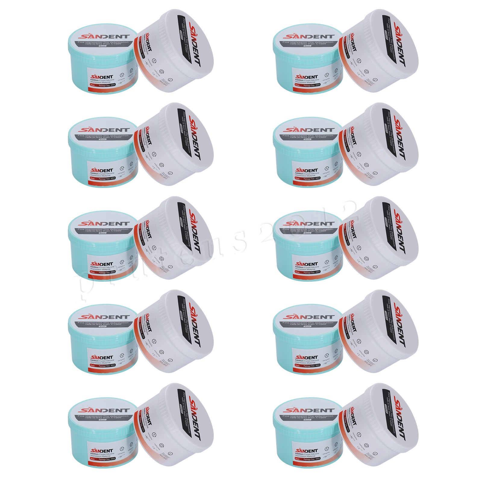10 Sets Dental Putty PVS VPS Impression Material Base Normal Set 2 x 400g