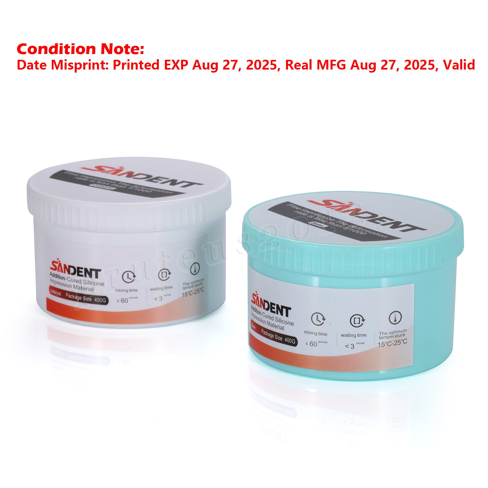 10 Sets Dental Putty PVS VPS Impression Material Base Normal Set 2 x 400g