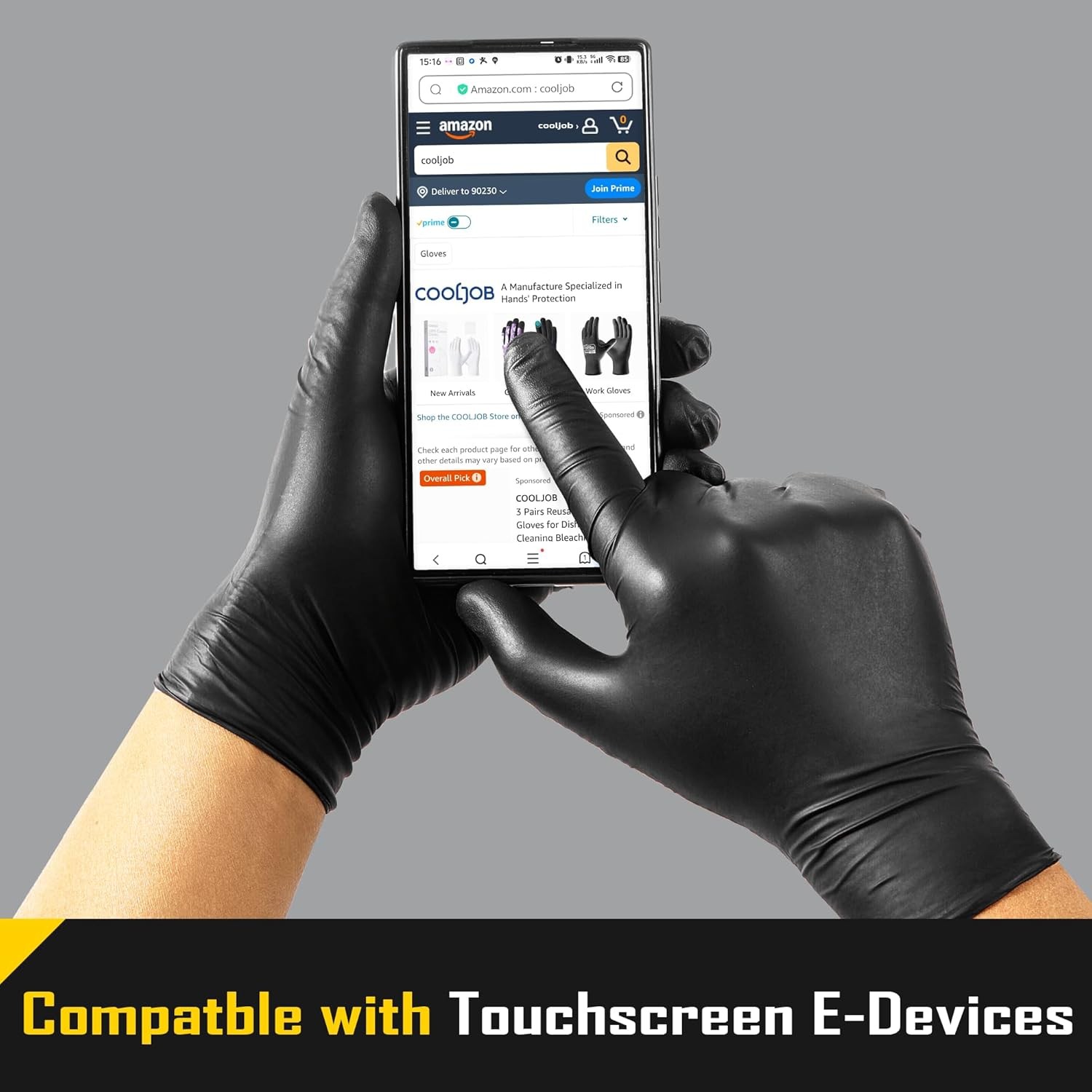 Black Nitrile Disposable Gloves 5 Mil Heavy Duty for Household Work Indoor Use