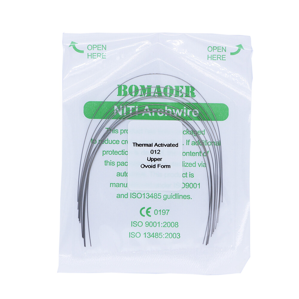 5-200×Dental Thermal Activated Niti Round Ortho Arch Wires Ovoid Form 012 Upper