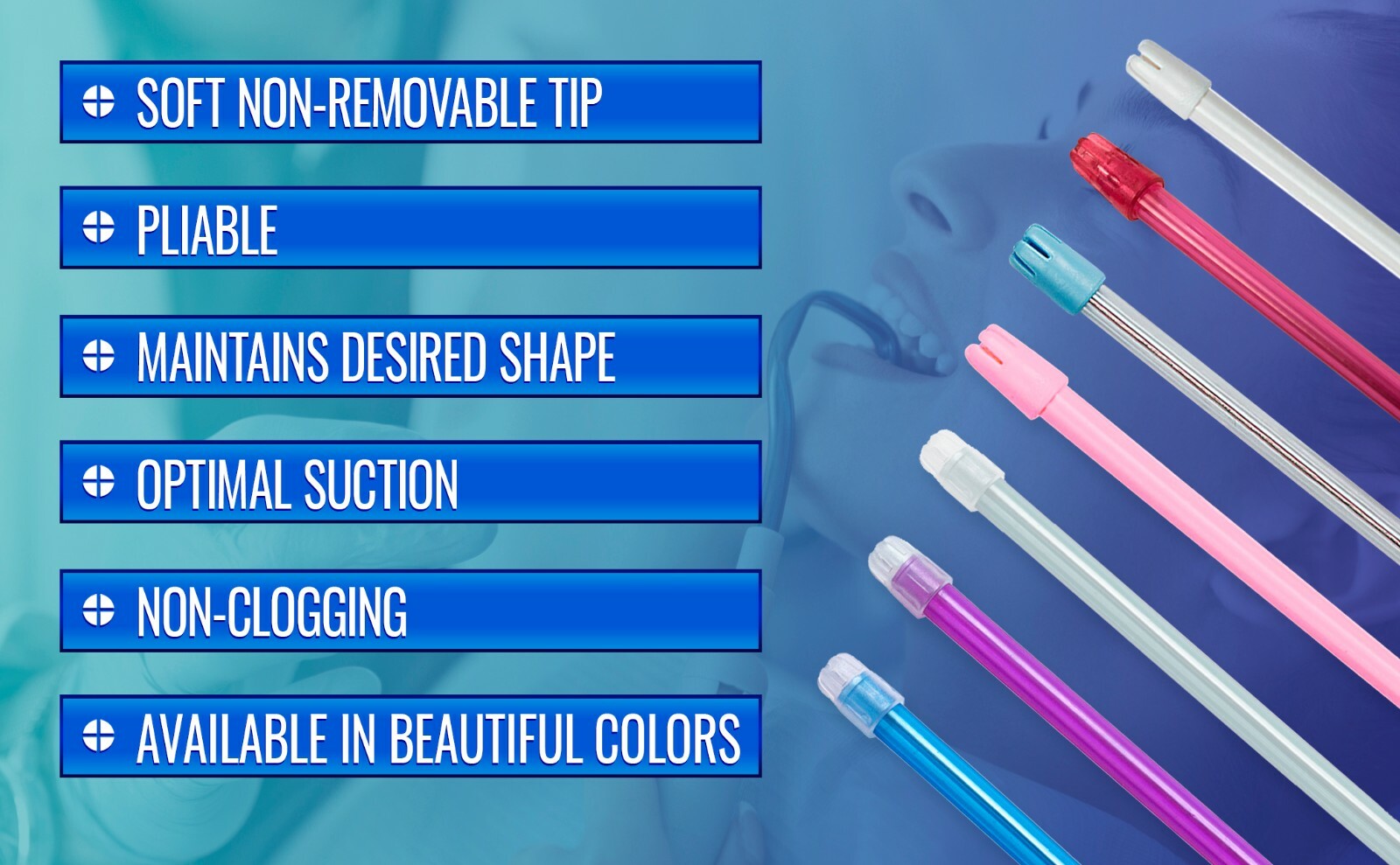 Dental Disposable Saliva Ejectors, Suction Tips Evacuator (Choose Color & Qty)