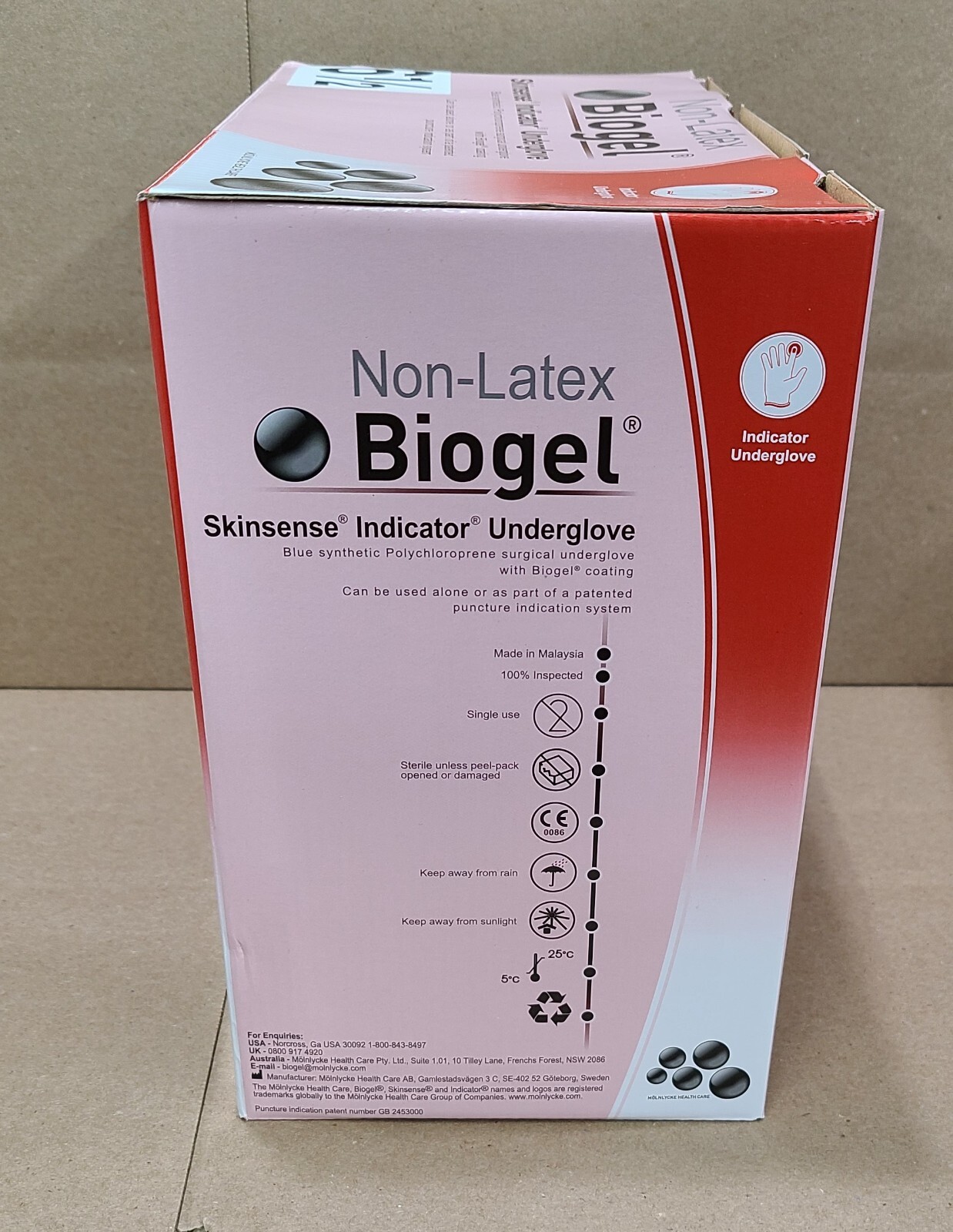 Biogel NON-Latex Skinsense Indicator UnderGlove Size 6 1/2 Box 50 pairs 40665-00