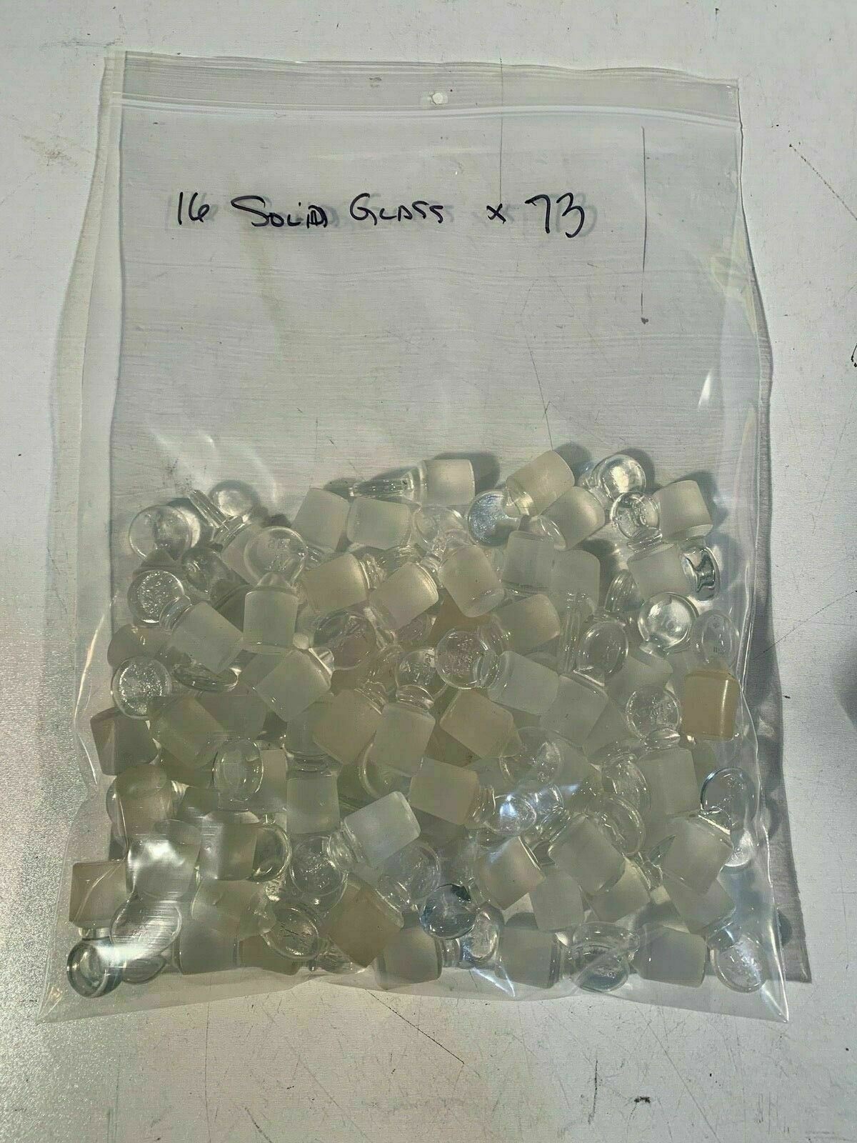 73x PCS PYREX 16 ST Pennyhead Inner Stopper Standard Taper Solid Glass – USED
