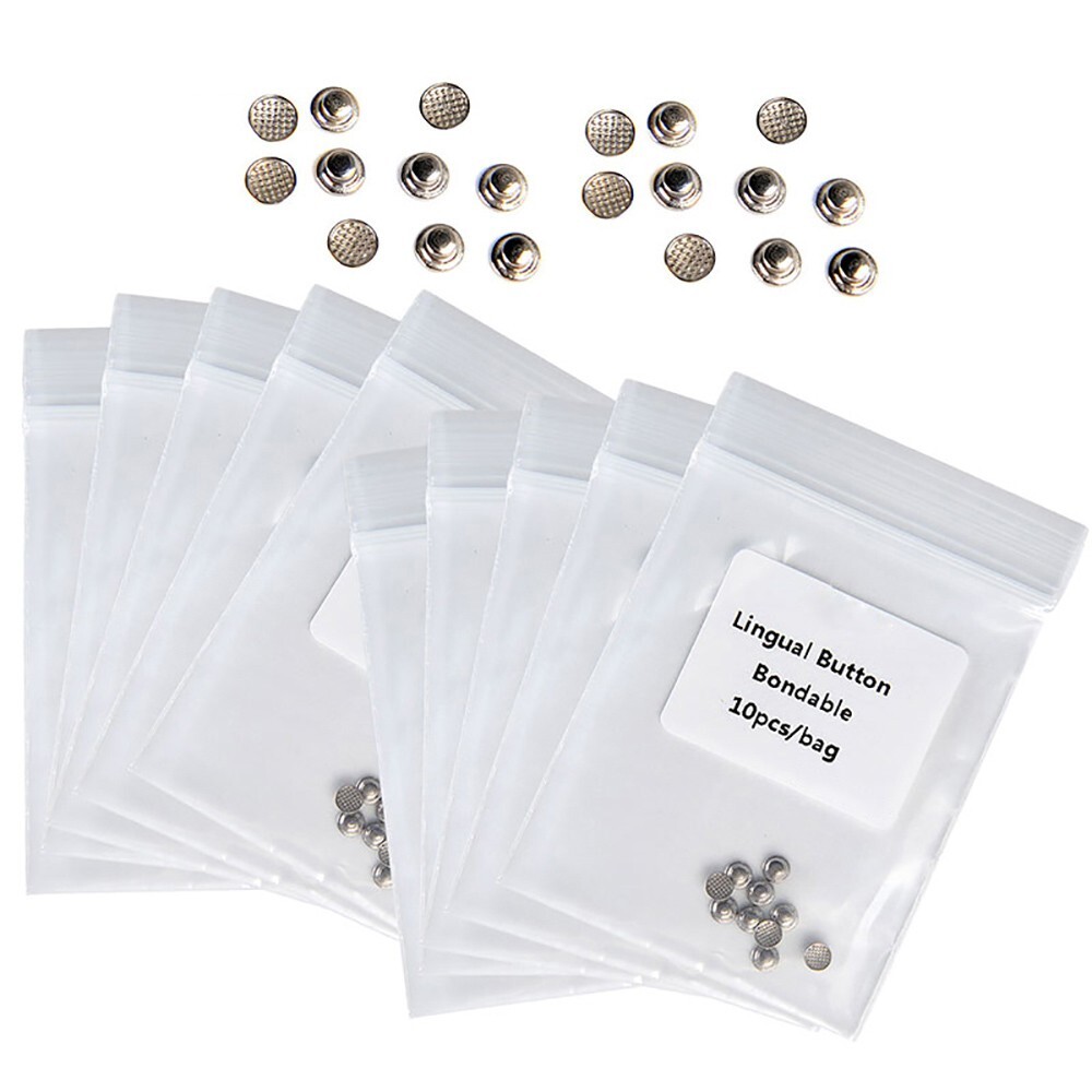 1bag AZDENT Botones linguales adhesivos de ortodoncia dental Base redonda