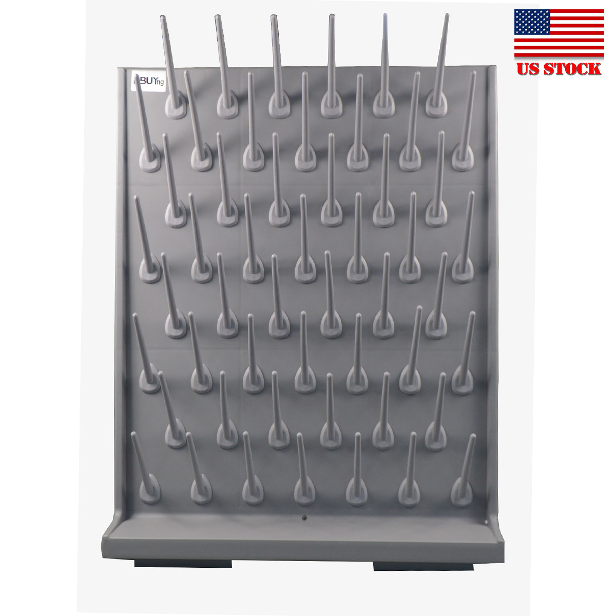Detatchable 52-Pegs PP Drying Drip Rack Desk/Wall-mount for Test Tubes Flasks