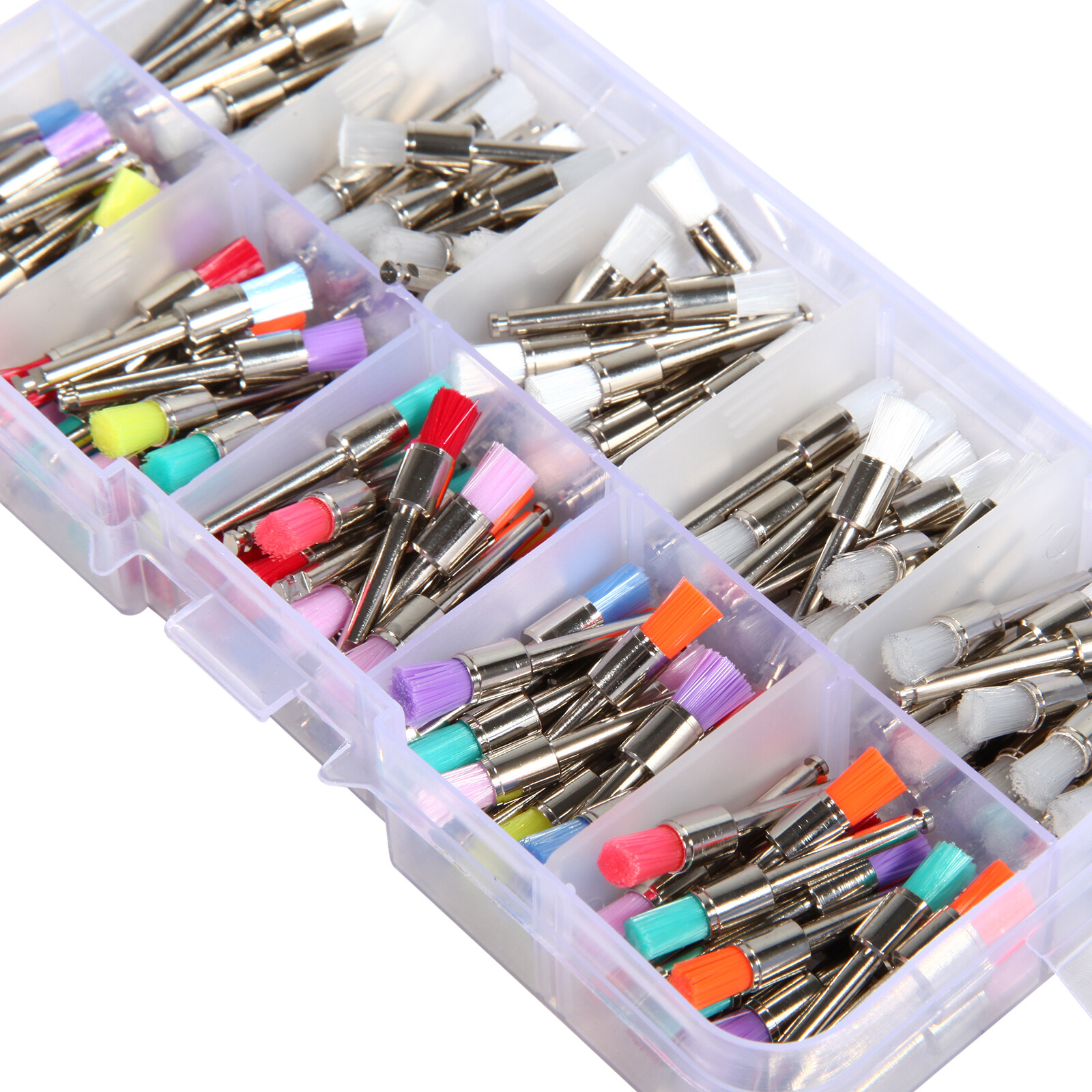 200pcs US Mixed Dental latch type prophy polishing brush flat tapered Brushes ty