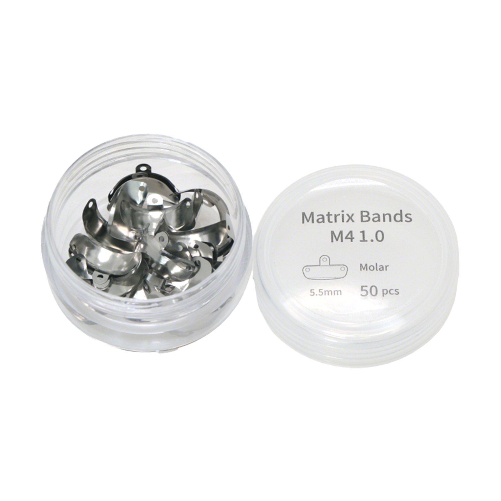 50Pcs Dental Matrix Bands M4 1.0 Sectional Contoured Metal Matrices Dentistry