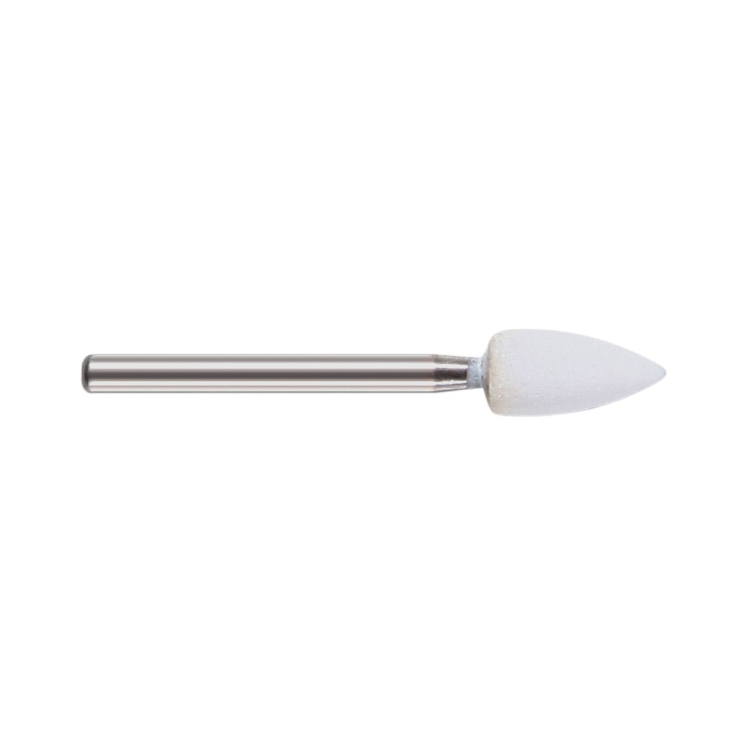 12*Dental Flame Mounted White Stone Polishing Burs FG Abrasion Point Polisher st