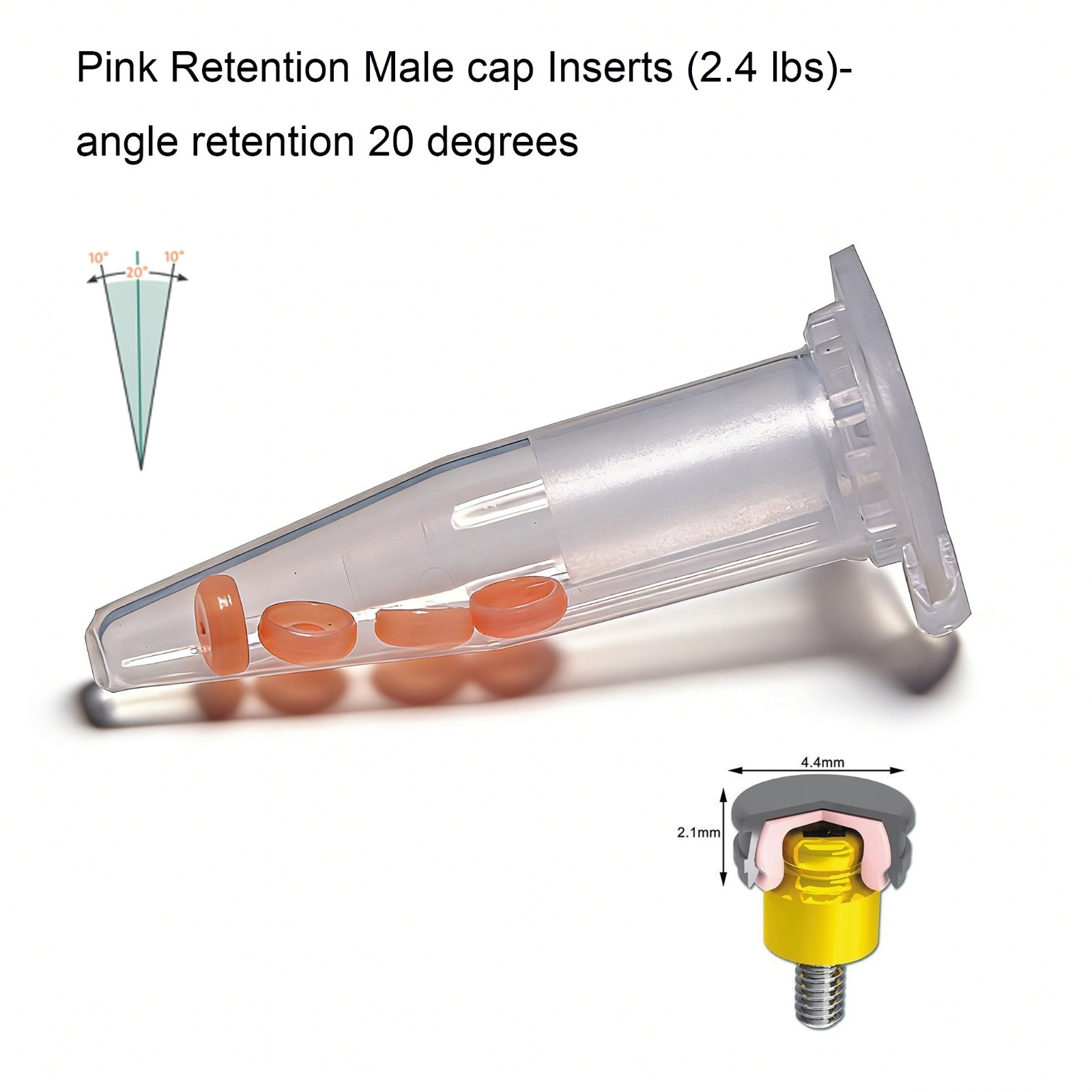 8Pcs Dental Locator Male Cap Implant Attachment Inserts Fit ZEST Anchors locator
