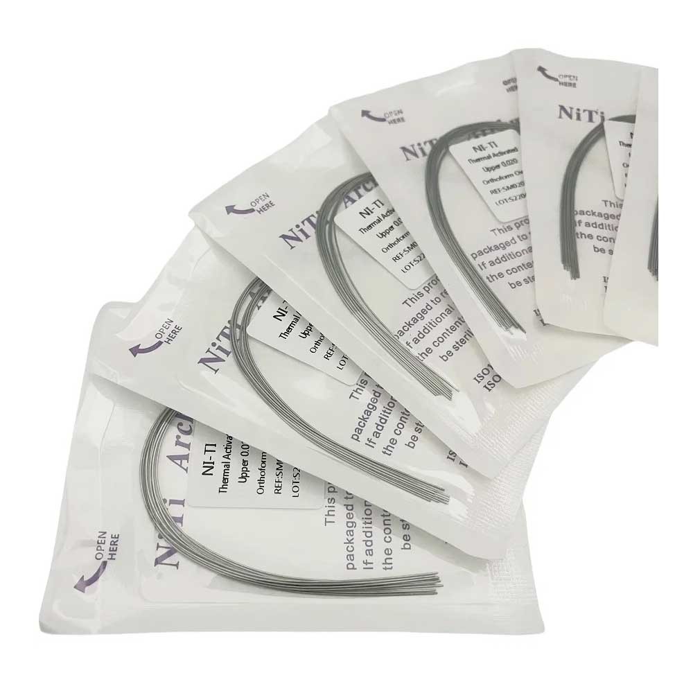 Dental Orthodontic Heat Thermal Activated NITI Arch Wires Ovoid Round