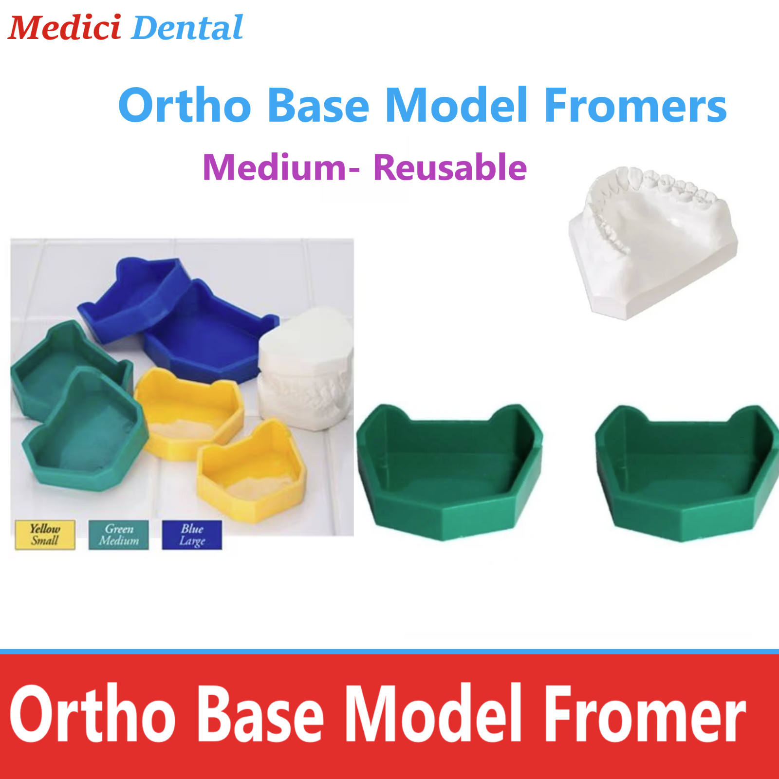 Dental Model Lab Base Former Molds for Stone Tray Loading Assorted Sets Disposab