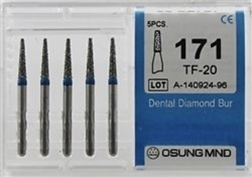 Dental Diamond Burs, Standard Grit Multi-Use, 5 Pcs/Pk [171TF-20]