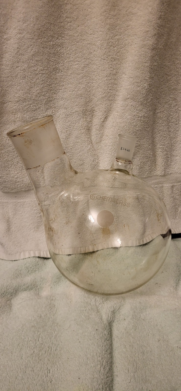 CHEMGLASS 5L Round Bottom Glass Flask 71/60 Joint