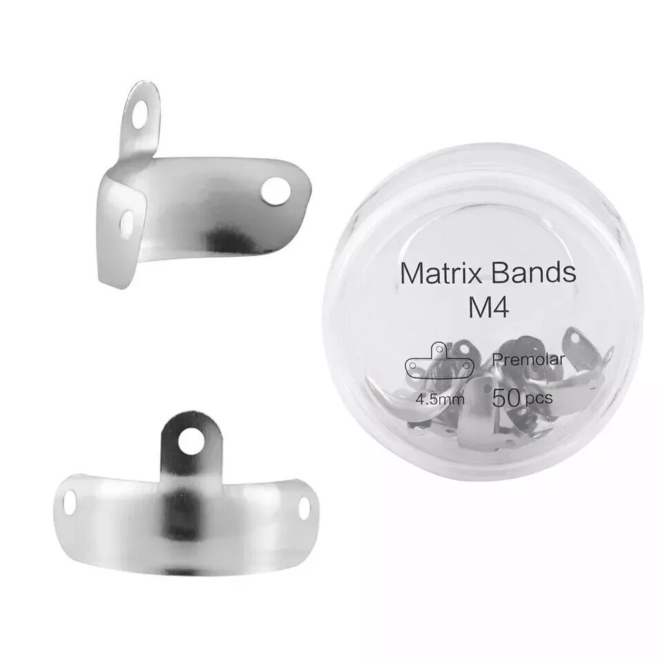 50Pcs/box Dental Sectional Matrix Bands M4 Metal Sectional Contoured Matrice